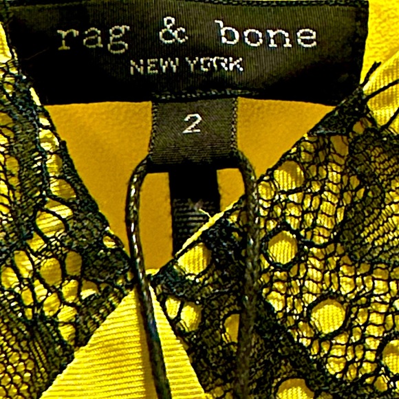 New With Tags rag & bone Yellow Silk Slip Dress Midi, Size 2/XS - Picture 6 of 10